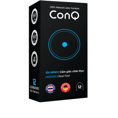 Bao cao su ConQ Ẩn mình/Cảm giác chân thực – Hộp 12 cái
